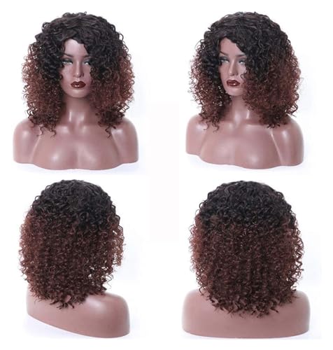 フルウィッグ 合成アフロカーリーヘアウィッグショートウィッグ耐熱ファイバーショートカーリーウィッグ用パーティーハロウィンコスプレパーティーウィッグ男性用 コンサート(F)