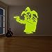 Produktbild (183x 200cm) Banksy Glowing Vinyl Wand Aufkleber Joker Clown mit Pistolen/Glow in Dark Graffiti Jester Tong Aufkleber/Leuchtziffern Wandbild + Gratis Aufkleber Geschenk