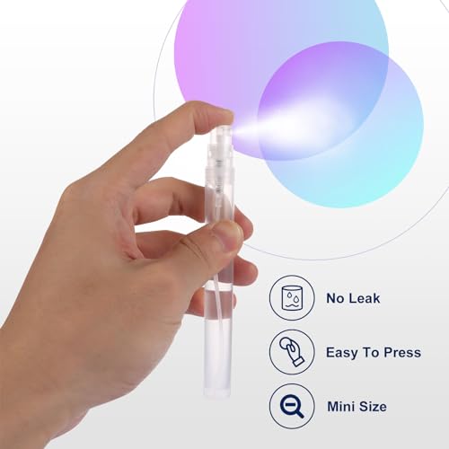 QTLCOHD 120 Pcs 10 ml Spray Bottle Mini Perfume Sample Bottles Empty Plastic Refillable Atomizer Fine Mist Portable Spray Bottle for Travel Perfume Essential Oil3