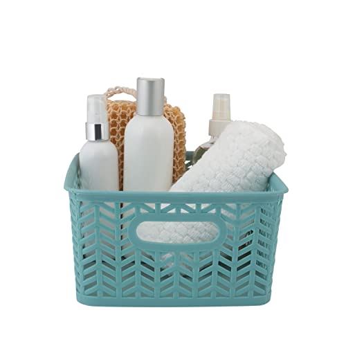 Simplify 25173-Dusty-3Pk Herringbone Storage Basket, Small, Dusty Blue, 3 Count #TOP2