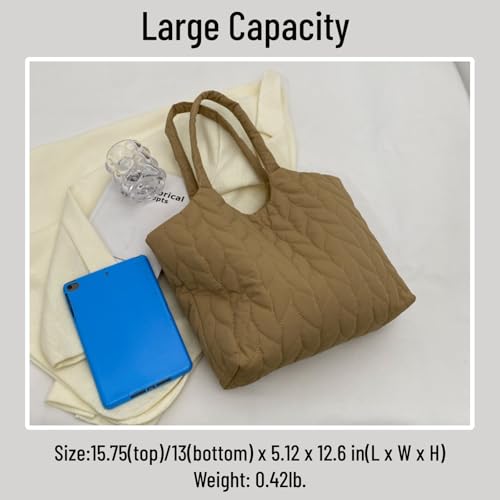 Puffy Tote Bag Padded Puffer Lattice Handbags for Women Large Capacity Quilted Shoulder Bag Padding Trendy Bag3