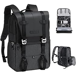 Tripodes Profesionales Para Fotografia K&F Concept Profesional Mochila Fotografía, Mochila para Cámara Multifuncional, Mochila Fotográfica para Reflex Impermeable, Bolsa Cámara Compartimento para Portátil de 15.6 Pulgadas(20L)