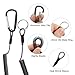 PATIKIL 6.5ft Spring Fishing Lanyard, 3 Pack Retractable Coiled Tether Spiral Coil Keychain Cord with Metal Clip & Split Ring for Pliers Boating Fly Fishing, Black