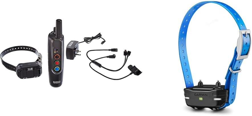 Garmin Pro 70 Dog Training System, Black, 010-01201-00 and Garmin PT10 Dog Device Blue Collar (Pro 70/Pro 550)