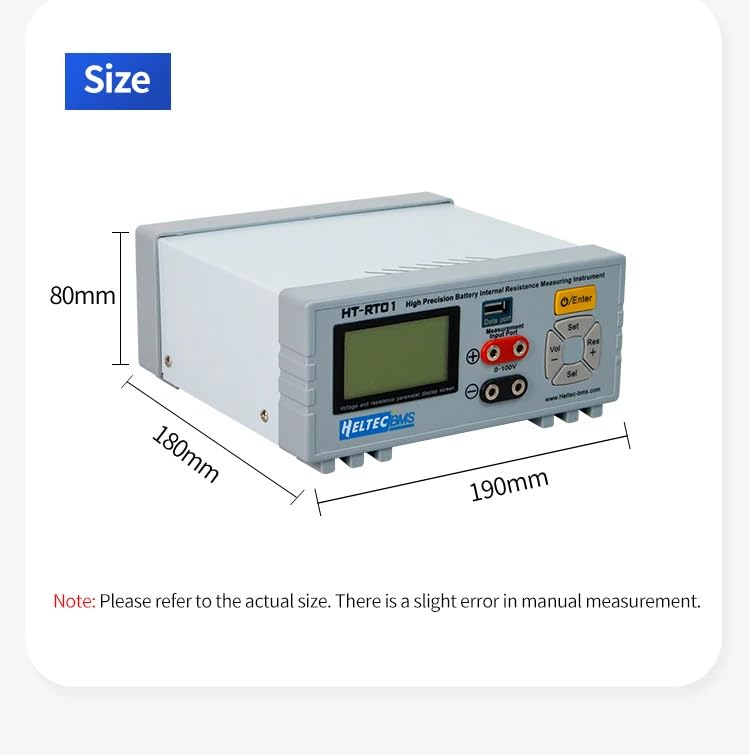 Front view of Heltec HT-RT01 tester with labeled components