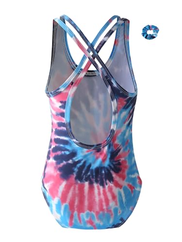 Girls One Piece Swimsuit Cute Crossback Bathing Suits Quick Dry Kids Beach Swimwear 4-12Y2