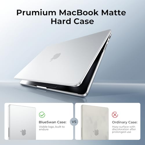 Image of BlueSwan for MacBook Air 13 inch Case, M5-M2 2026-2022 A3240 A3113, 100% Match Official Color, Scratch Resistant, Easy to Snap on, Hard Shell Protective Laptop Cover- Clear