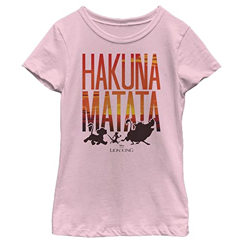 Disney Lion King Sunset Matata Girl's Solid Crew Tee