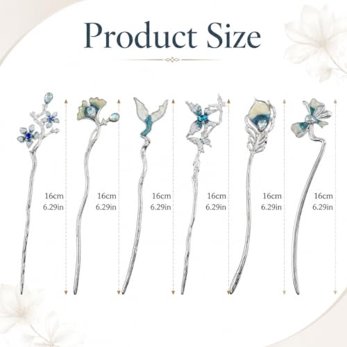 Image of MAYCREATE Chinese Hair Sticks Floral Tassel Hairpins Vintage Style