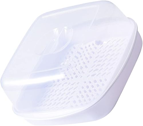 Operitacx Vaporizador de microondas Pp multifuncional para cocina, cestas de vapor de alimentos para cocinar, calentador de bollos de vapor, arroz,