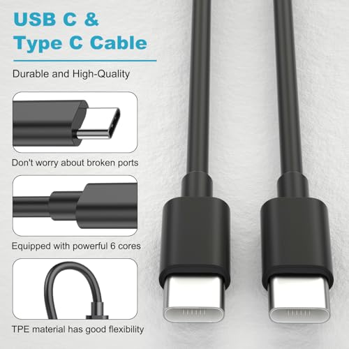 45W USB C Oplader met 2M Kabel voor Samsung Galaxy S25/S24 Ultra/S23+/S23 Ultra/S22/S21/Note20/A54/A53/Z Fold5/Flip5/Fold4/Flip4, Snelle USB C Oplader Plug Snelle USB C Oplaadadapter(2PACK-2M) - Afbeelding 3