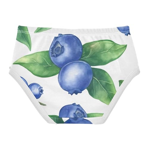 Bright Toddler Girls Underwear 2t Cotton Little Girl Panties Watercolor Blueberries Green Leaves Kids Undies Briefs2