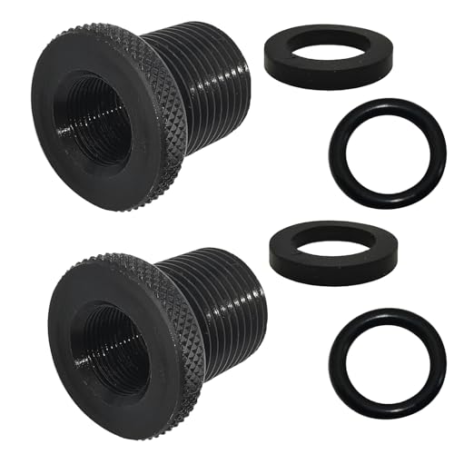 2 Pack Thread Adapters and Washers 1/2x28-3/4x16 Black