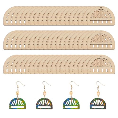 Anneaux en bois brut boucles d'oreilles pendentifs bijoux loisirs créatifs x60