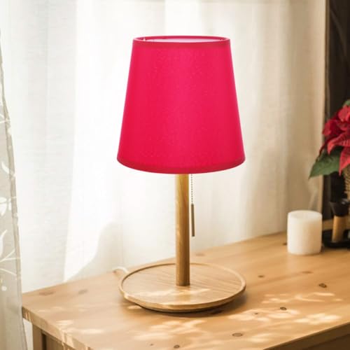 Image of ARTIBETTER Barrel Fabric Lampshade - Red Barrel Lamp Shades E14 Socket Compatible for Table Chandeliers Wall Floor Lamp Replacement, 5.51 inchW x 5.51 inchH