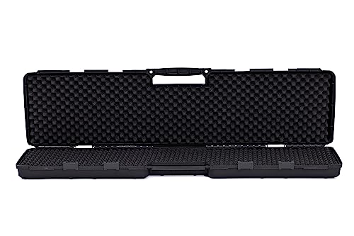 AR BRAND EST. 2021 Black Large All-Weather Precision Hard Rifle Case Waterproof Ultra Protective Gun Case with Intensive Foam Gun Case TSA
