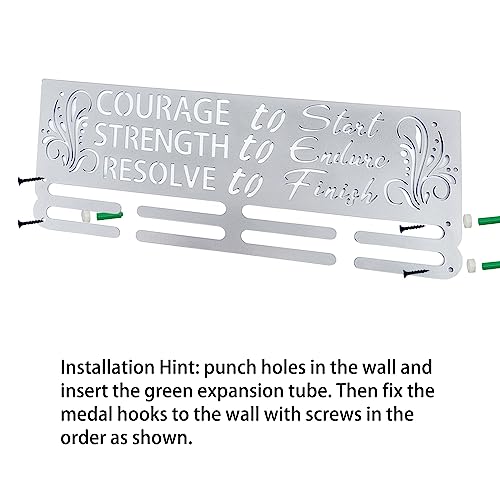 SUPERDANT Kids Medal Holder Medal Hangers Running Platinum Courage Strength Resolve Medal Holder Swim Bike Run Medal Hangers for Medal Rack Display Awards Ribbon Holder Display Christmas - Image 4