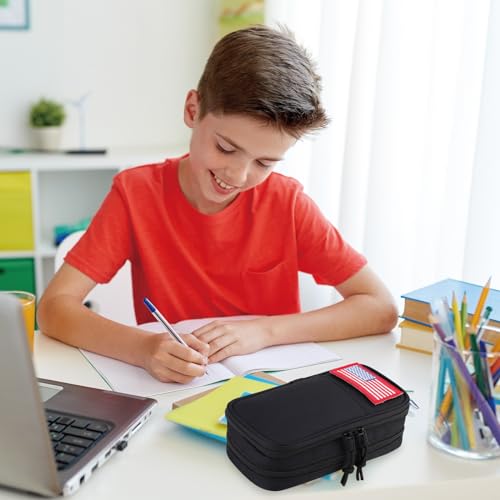 Image of ATRIPACK Tactical Pencil Case for Boy,Large Capacity Pencil Pouch,Marker Organizer Case Pen Box, Tool Bag Desk Organizer for School College Office Organizers for Kids Men Women Adult Teens(Black)