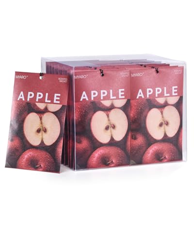 Image of MYARO Red Apple Scented Sachets Air Freshener: Sweet Fruity Fragrance Hanging Bag for Home, Bedroom, Closet, Lingerie Drawer, Car, Apartment Dorm - Aroma Gift for Women & Teen Girls,20 Packs