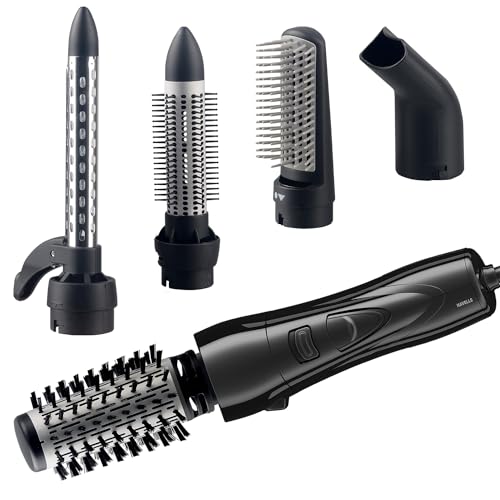 Havells 1000 Watts Air Care Volumizer Hair Dryer | Pre-Styling Half Brush, Stylish Curlers, Smoothening Roller Brush | Suitable For All Hair Types | Black | Hc4085