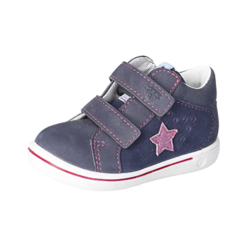 RICOSTA LUCI Kinder Stiefel Aus Veloursleder | Mit TEX-Membran, Wasserfest, Klettverschluss | Weite Mittel, Größe 33 EU | Grau/Lila