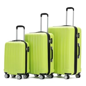 BEIBYE TSA-Schloß 2080 Zwillingsrollen neu Reisekoffer Koffer Trolley Hartschale Set (Green, Set)