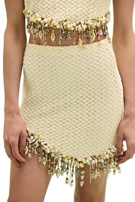 PATBO, Frida Mesh Mini Skirt, M, Off White