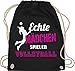 Shirtracer Volleyball Geschenke Zubehör - Echte Mädchen spielen Volleyball - Unisize - Schwarz - volleyball - WM110 - Turnbeutel und Stoffbeutel aus Baumwolle