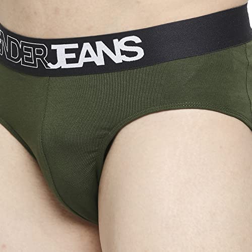 Image of Underjeans Men's Cotton Blend Regular Fit Solid Brief