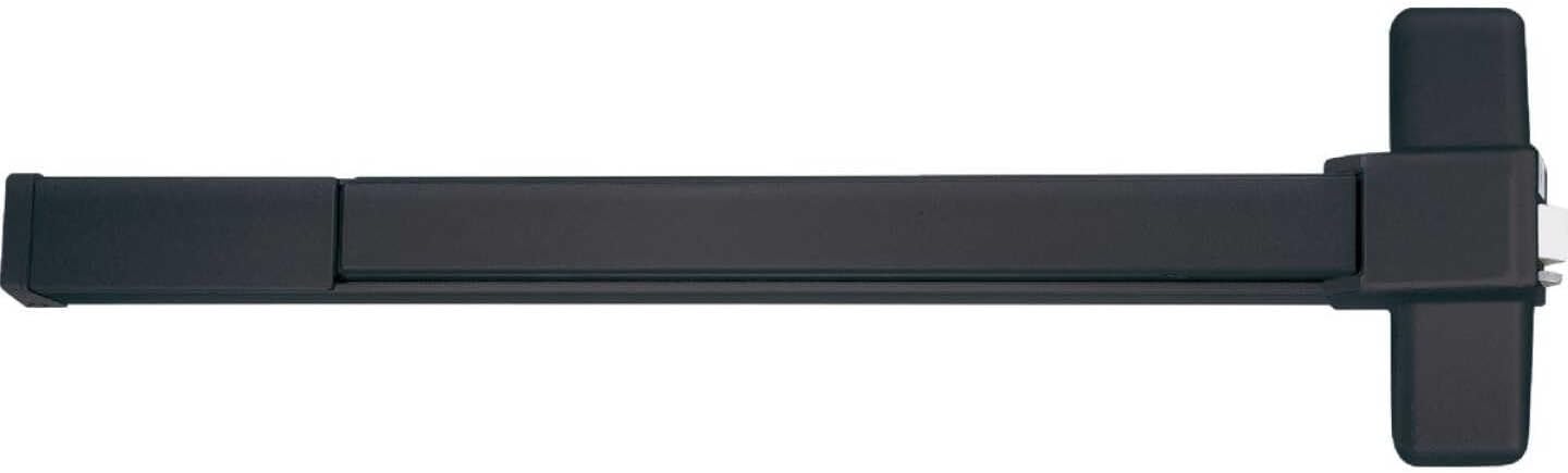 Tell Commercial Push Bar Panic Exit Device Aluminum Black Matte • Accommodates Wood or Metal Doors from 1-3/4"" to 2"" Thick and is Surface Mounted • Covers Full Width of 28"" - 36” Wide Doors