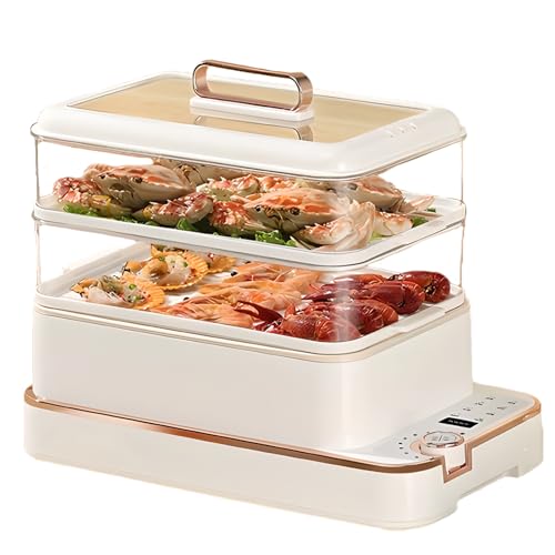 Vapor Vaporizador Eléctrico Para Cocinar 4l 1350w, Cita De 10 Horas Y Visualización De 360 ​​°, Para Verduras, Carnes, Arroz