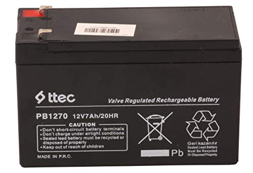 Ttec Batería seca sin mantenimiento de base de 12 V 7 Ah
