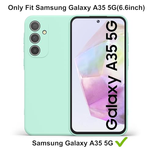 Image of Tobfit Silicone Case Phone Case for Samsung Galaxy A35, Durable Shockproof Phone Cover for Samsung Galaxy A35(Light Cyan)