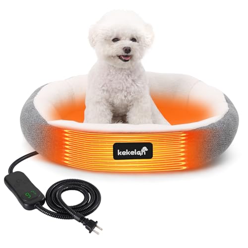 KEKELAN Indoor Heated Cat Bed, Heated Pets Bed for Indoor Cats Kitten Small Dogs Puppy Machine...
