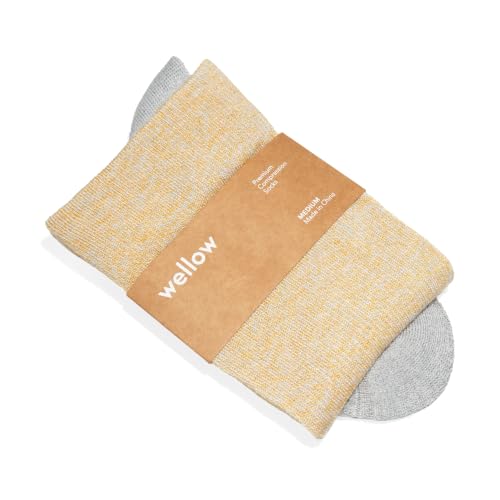 Image of Wellow Knee High Compression Socks for Men & Women, 18-25 mmHg, Bamboo Viscose, Swelling Relief