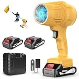 Fostex Cordless Leaf Blower, Handheld Turbo Air Blower with 2 Batteries, Lightweight & Portable, 6 Speed Modes, for Car Drying, Snow, Dust and Leaf Blowing