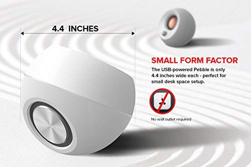 Creative Pebble Modern 2.0 USB powered Compact Speaker Sound System with Clear Sound for Computer, PC, Laptop, Mac - White Creative Pebble Modern 2.0 USB powered Compact Speaker Sound System with Clear Sound for Computer, PC, Laptop, Mac - White