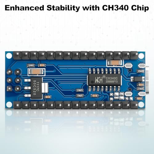 5 Pcs Nano V3.0 CH340 Atmega328P Development Board with 3 USB Cables, USB-C Microcontroller Board Nano Board Module Compatible with A rduino IDE by MakerHawk - Image 4