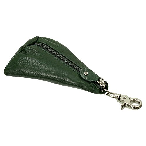 Branco Piel Estuche Llavero Mini Monedero Bolsa De Llaves Llave Carpeta Llavero con Cremallera Compartimento Mini Monedero Vers. Colores Verde Verde Breite ca. 8 cm/Höhe ca. 12 cm/Tiefe ca. 2,5 cm