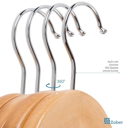 Image of HEA-vy Duty Plastic Hangers | Wooden Look, Non-Slip, Space-Saving Wardrobe Hanger for Clothes, Shirts, Suits & Coats (Pack of 10)