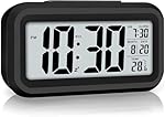 HNY Digital Alarm Clock with Automatic Sensor, Date & Temperature Display, Compact LED Desk Table Clock for Students, Bedroom, Office, Living Room, Home Decor
