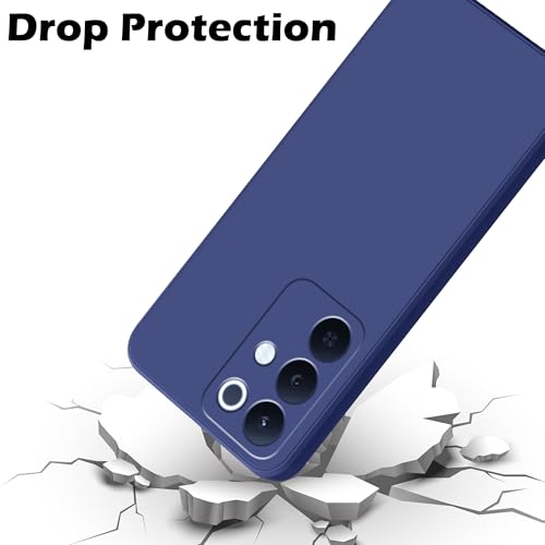 Image of amazon basics Back Cover for Realme 15X 5G | Ultra Slim Soft Rubberised Case | Matte Silicone Flexible Mobile Case | Camera Protection - Blue