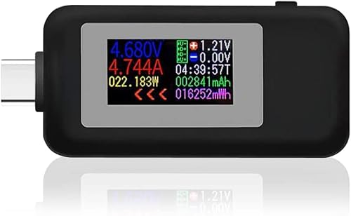 Type-c テスター0-5.1A Type-C電圧電流チェッカー USB Type-C電流電圧テスター 画面回転 多機能表示 4-30V DC表示電圧電流計 多機能USB充電器検出器 電流チェッカー