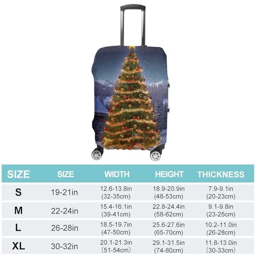 Xmas Tree Luggage Cover, Elastic Luggage Protector Fits 19-32in Suitcases, Washable & Anti-Scratch Suitcase Cover for Men Women S2