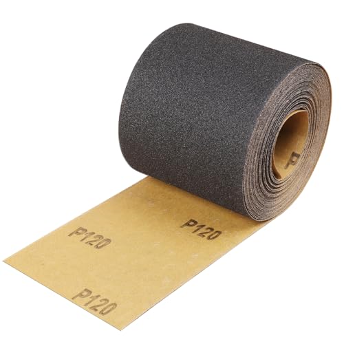 Shineboc 120 Grit Sandpaper Roll, 93mm x 10m Wet Dry Silicon Carbide Longboard Sand Paper for Automotive Metal Wood Sanding&Polishing