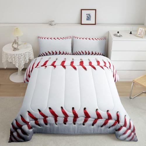 Image of Feelyou Baseball Comforter Set Toddler Size Bedding Set for Kids Teens
