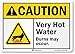SmartSign 5 x 7 inch â€œCaution - Very Hot Water, Burns May Occurâ€ ANSI Label, 5.5 mil Laminated Vinyl, 3M Engineer Grade Reflective Material, Multicolor