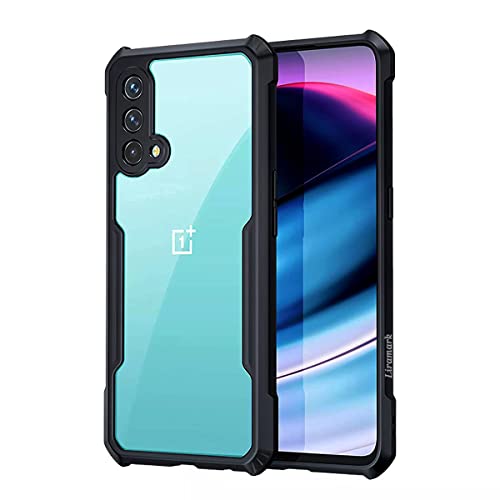 Image of LIRAMARK Transparent Clear Shock Proof Back Cover Case Designed for OnePlus Nord CE (Black)