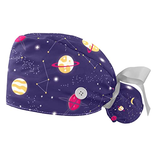 Chapeaux de travail pour hommes et femmes JDEZ casquettes réglables avec motif galaxie