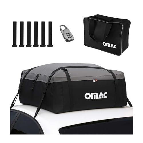 OMAC Auto Dachbox 500 Liter Faltbare wasserdichte Dachtasche Gepäckbox mit Aufbewahrungstasche und 6 Verstärkungsschnallen für Autos mit/ohne...